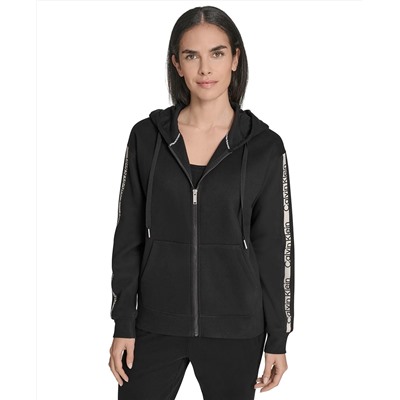 Calvin Klein Women's Fleece Logo Tape Hoodie Jacket