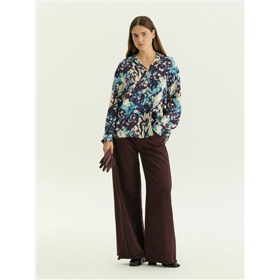 Рубашка с абстрактным принтом из 100% вискозы, B3245/graphica