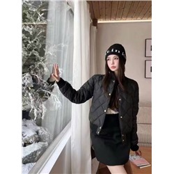 MaxMar* новый логотип с буквенной пуговицей и ромбовидной шотландкой, теплая куртка-пуховик с длинными рукавами из 90% белого утиного пуха, кремово-белый, черный, SML, [размер M; ширина плеч 44, обхват груди 114, длина рукава 61, длина одежды 55