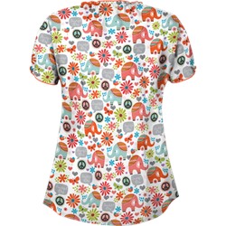 UA Beautiful Day Silver Print Scrub Top