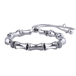 Браслет Бамбук (покрытие родий) 23см, Есть комплект