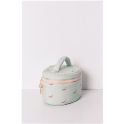 Neceser mediano verde estampado perritos