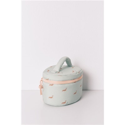 Neceser mediano verde estampado perritos