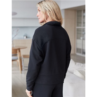 Джемпер с воротом на молнии из петельчатого  футера трехнитки с эластаном