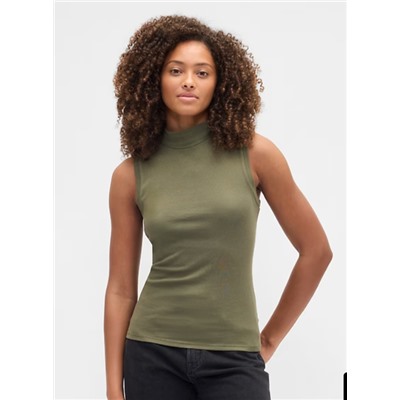 Modern Ribbed Mockneck Tank Top