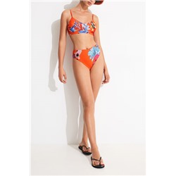 Top bikini triángulo corales