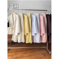 Женский льняной костюм пиджак + брюки (5 цветов) КО*С