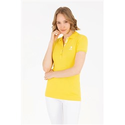 Kadın Sarı Basic Polo Yaka Tişört