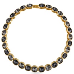 Колье Триумф (кристаллы SW серые, темно-серые 10мм; покрытие золото) 38-42см, Есть комплект