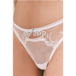 Tanga encaje plumeti blanco