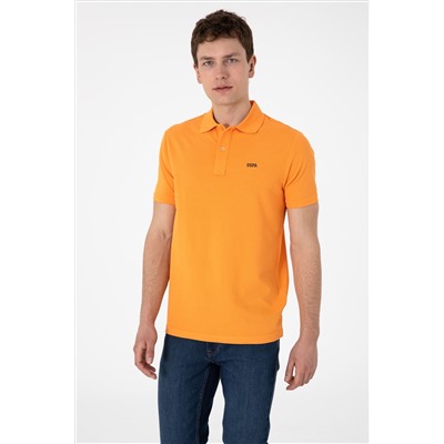Erkek Regular Fit Polo Yaka Turuncu Basic Tişört