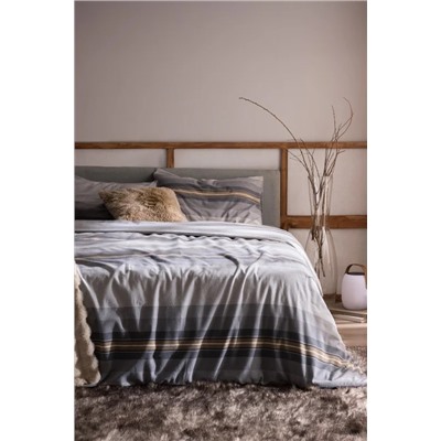 Destry King Size %100 Pamuk Flanel Nevresim Takımı - Gri