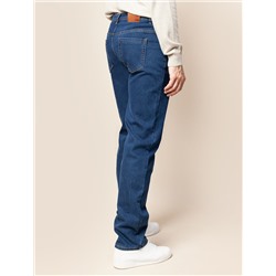 Джинсы классического кроя из эластичного денима на ФЛИСЕ