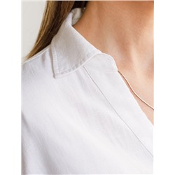 Свободная блузка с кулиской на талии изо льна с вискозой