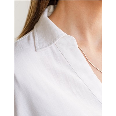 Свободная блузка с кулиской на талии изо льна с вискозой