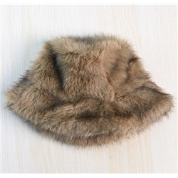 Теплая утепленная панама с искусственным мехом лисы MN*G