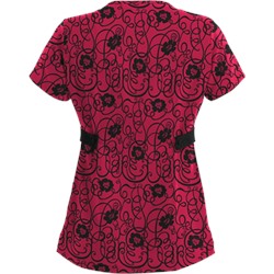 Advantage STRETCH by Butter-Soft™ Floral Conversation Black Stretch Scrub Top