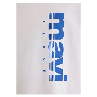 Mavi Jeans Baskılı Beyaz Tişört Loose Fit / Bol Rahat Kesim 0611745-620