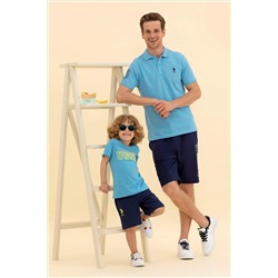 Erkek Turkuaz Basic Polo Yaka Tişört