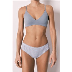 Braga clásica ancha algodón azul rayas