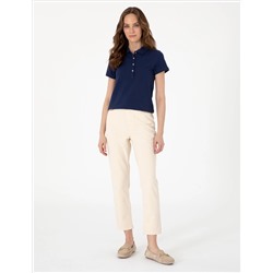 Lacivert Regular Fit Pamuklu Polo Yaka Basic Tişört
