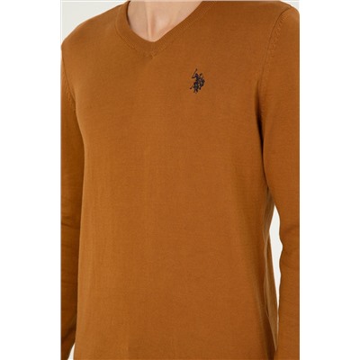Erkek Slim Fit V Yaka Coconut Basic Kazak