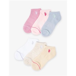 LADIES 6PK PASTEL ASSORTED ANKLE SOCKS