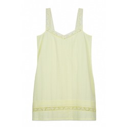 Camisón corto algodón encaje amarillo