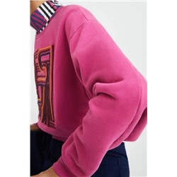 Sudadera felpa lisa bordados