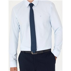 Açık Mavi Slim Fit Uzun Kollu Basic Gömlek