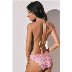 Top bikini triangular estampado multicolor