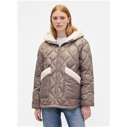 100% Recycled Relaxed Sherpa-Trim Jacket