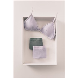 Pack 2 bragas bóxer algodón lila, verde