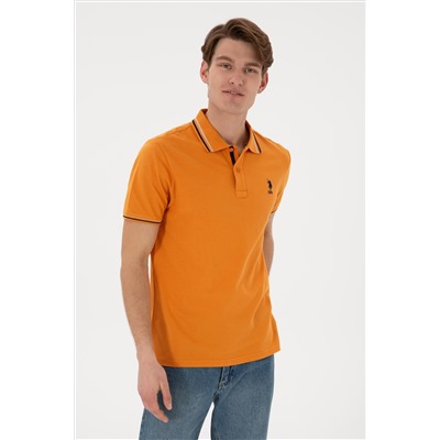 Erkek Regular Fit Polo Yaka Kiremit Basic Tişört