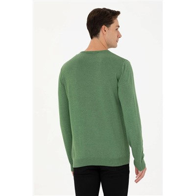 Erkek Yeşil Basic Kazak