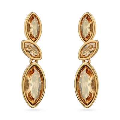 Серьги Эдем (кристаллы SW шампань; покрытие золото), Есть комплект