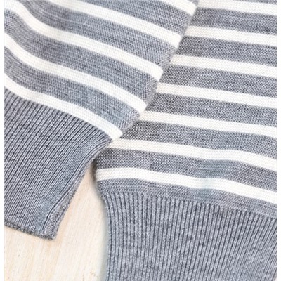 Мужской элегантный шерстяной свитер в полоску  АЙСИК*Л