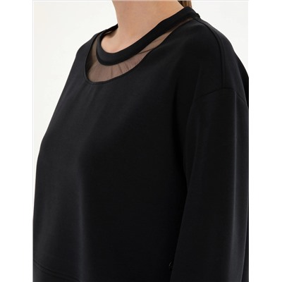 Siyah Crop Top Sweatshirt