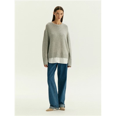 Джемпер из вискозного трикотажа с добавлением шерсти, B3234/hermetis