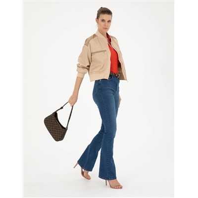 Bej Crop Top Mont