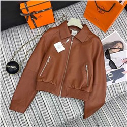 жакет из овчины с длинными рукавами и лацканами люкс распродажа