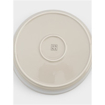 Форма для запекания, 23 см, керамика, круглая, молочно-бежевая, Baker