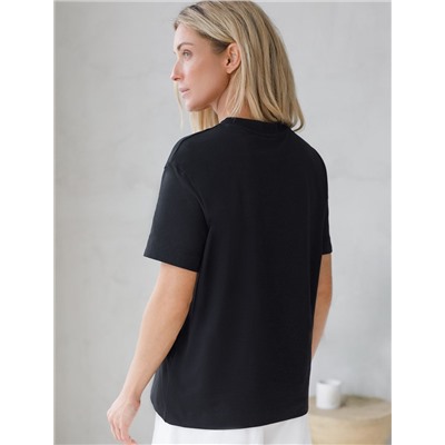 Футболка с принтом свободная эластичная из премиального хлопка