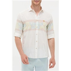 Erkek Krem Uzun Kollu Gömlek