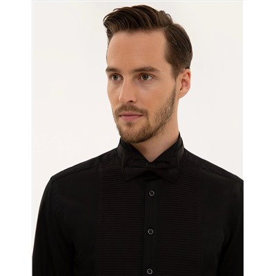 Siyah Slim Fit Smokin Gömlek