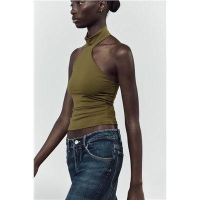 POLYAMIDE HALTER TOP