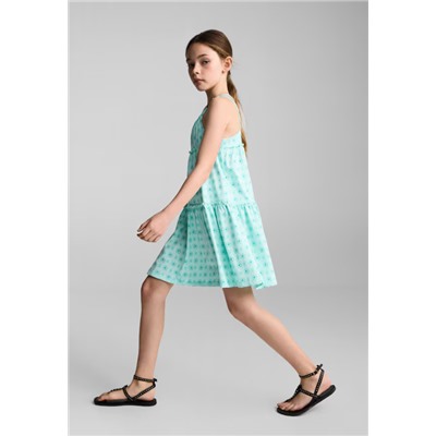 Vestido estampado abalorios