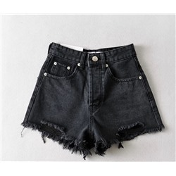 Потертые потертые джинсовые шорты с необработанными краями в американском ретро-стиле