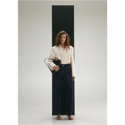 Jeans wideleg pinzas rinse wash