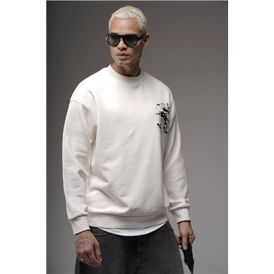 Свитшот  журавли БЕЛЫЙ